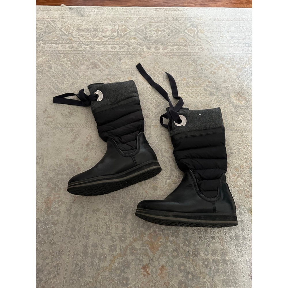 Women's Moncler Black Gray Winter Boots Size 36